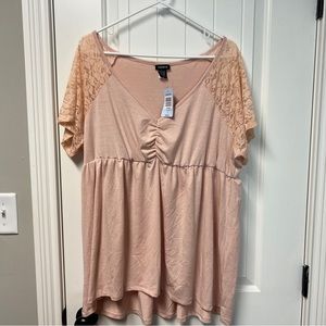 Torrid Pink Lace Babydoll Top